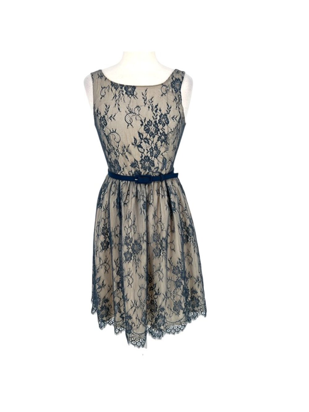 ModCloth Excel in Elegance Romantic Preppy Blue Lace Midi Dress Size Medium